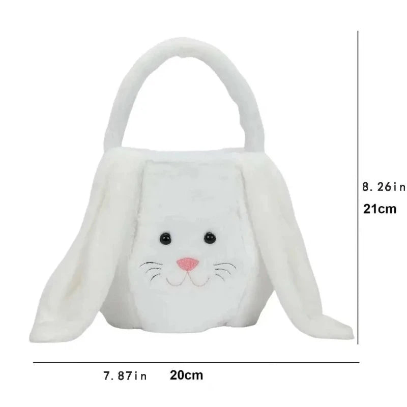 Large Bunny Storage Basket – Plush Easter Rabbit Candy & Gift Bag