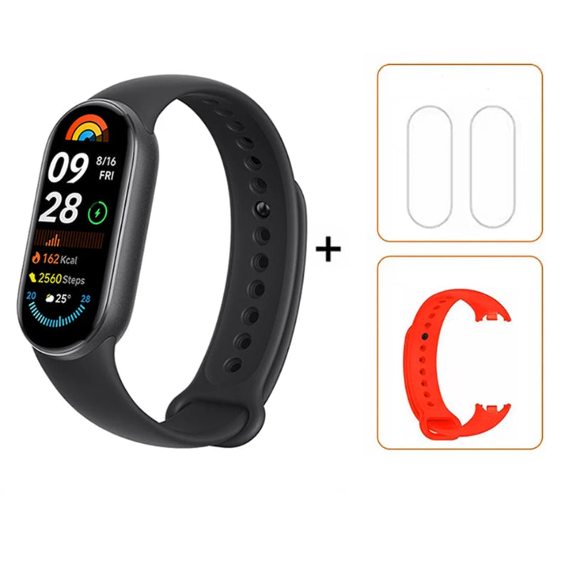 New Global Version Xiaomi Mi Band 9 AMOLED 1.62" Display Blood Oxygen Fitness Tracker Bracelet Xiaomi Smart Band 9 Wrist Watch