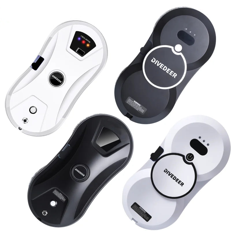 DIVEDEER Smart Window Cleaning Robot – Automatic Water Spray, Anti-Drop Magnetic Glass Cleaner for Home