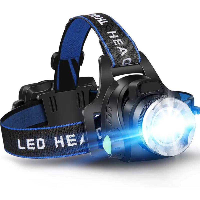 High-Lumen LED Headlamp: Rechargeable, Waterproof, Outdoor Head Torch