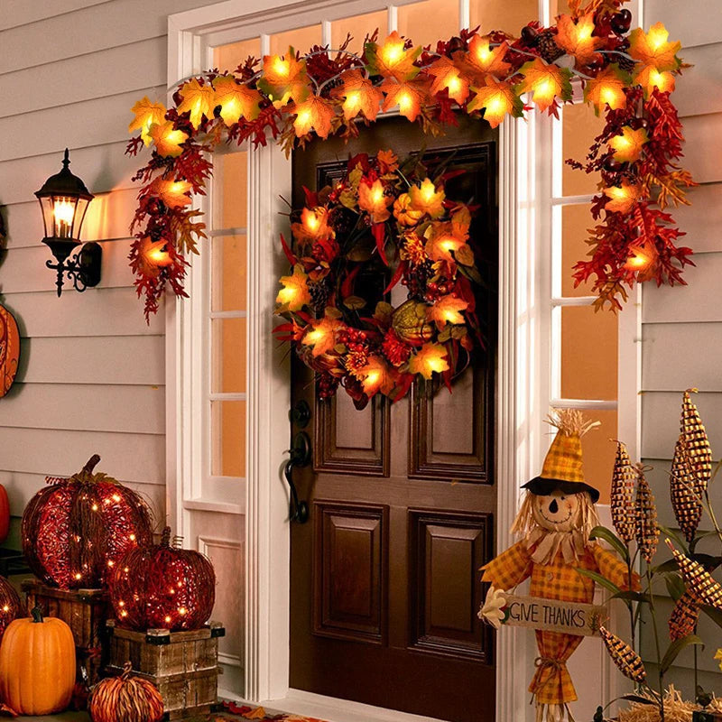 3M 20LED Maple Leaf String Lights – Autumn Fairy Garland for Halloween, Thanksgiving & Christmas Home Décor