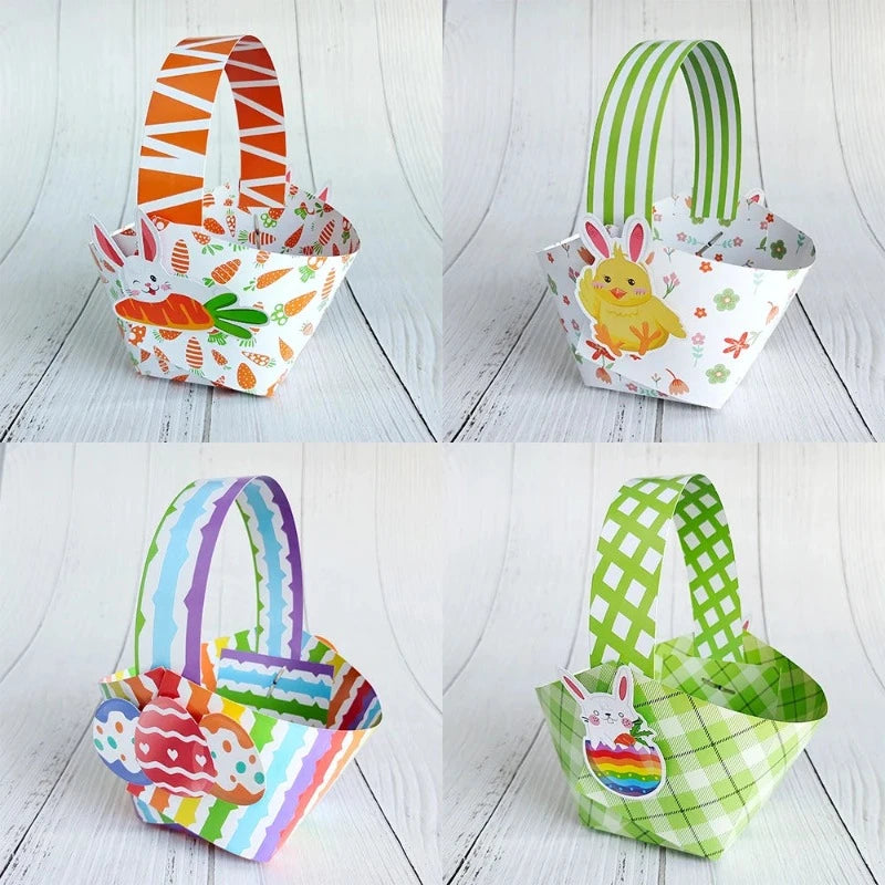 4-Piece Easter Bunny Paper Bags – Perfect for Candy, Eggs, & Cookie Packaging