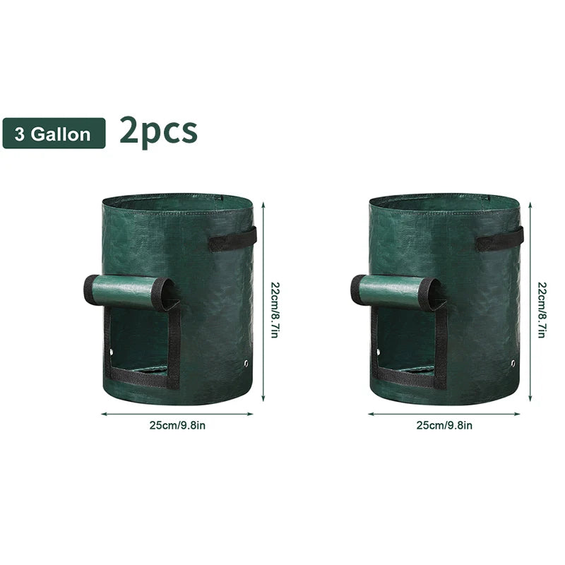 Garden Grow Bags 3/5/7/10 Gallon – Heavy-Duty Fabric Plant Pots for Vegetables, Potatoes, Onions, and Herbs – PE DIY Planter Bags with Handles