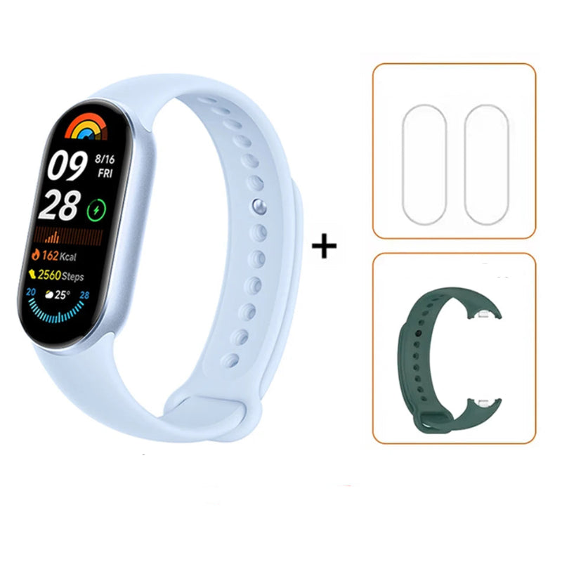 New Global Version Xiaomi Mi Band 9 AMOLED 1.62" Display Blood Oxygen Fitness Tracker Bracelet Xiaomi Smart Band 9 Wrist Watch