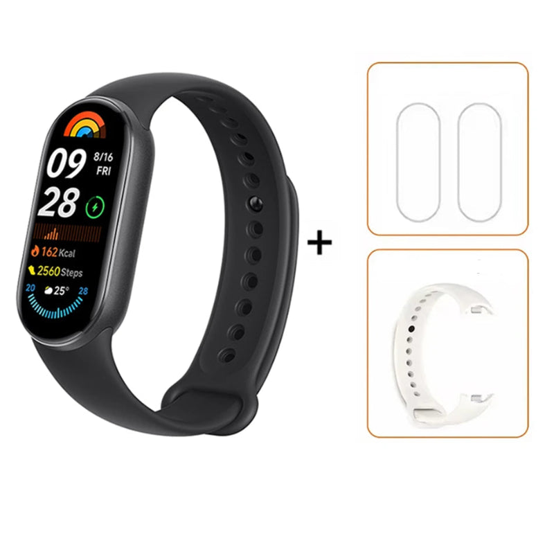 New Global Version Xiaomi Mi Band 9 AMOLED 1.62" Display Blood Oxygen Fitness Tracker Bracelet Xiaomi Smart Band 9 Wrist Watch
