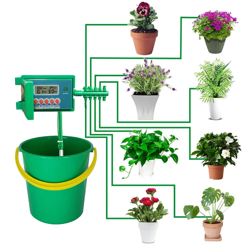 Automatic Micro Drip Irrigation Kit with Smart Controller – Indoor & Outdoor Plant Watering System for Garden, Bonsai & Potted Plants