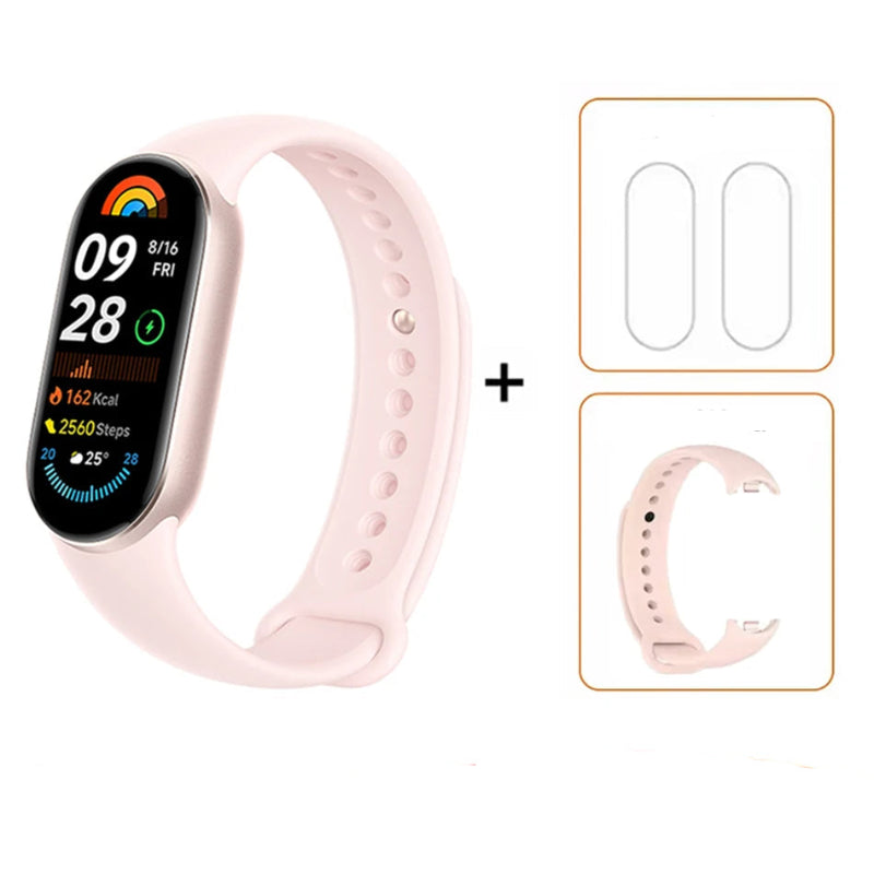 New Global Version Xiaomi Mi Band 9 AMOLED 1.62" Display Blood Oxygen Fitness Tracker Bracelet Xiaomi Smart Band 9 Wrist Watch