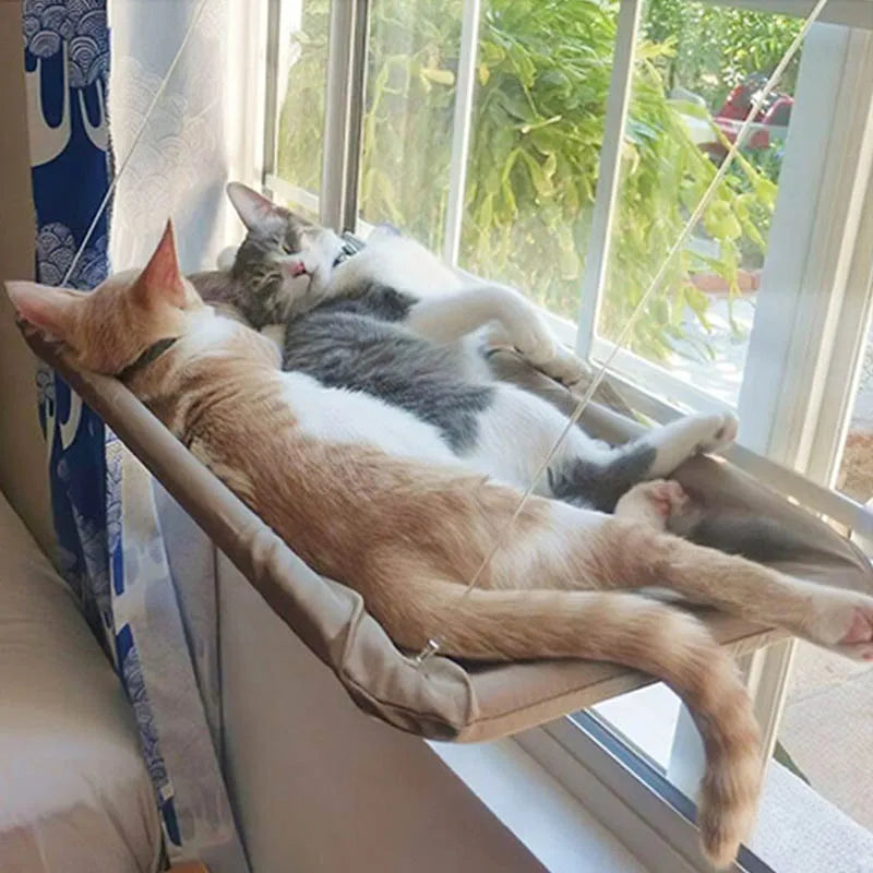 Window-Mounted Cat Hammock Bed – Removable Suction Cup Climbing Perch for Indoor Cats, Easy to Clean Hanging Kitten Lounger