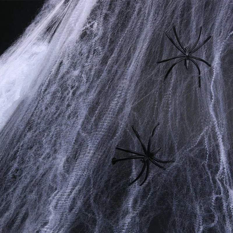 Halloween Spider Web Decoration – Stretchy Fake Cobwebs for Haunted House, Bar & Party Décor