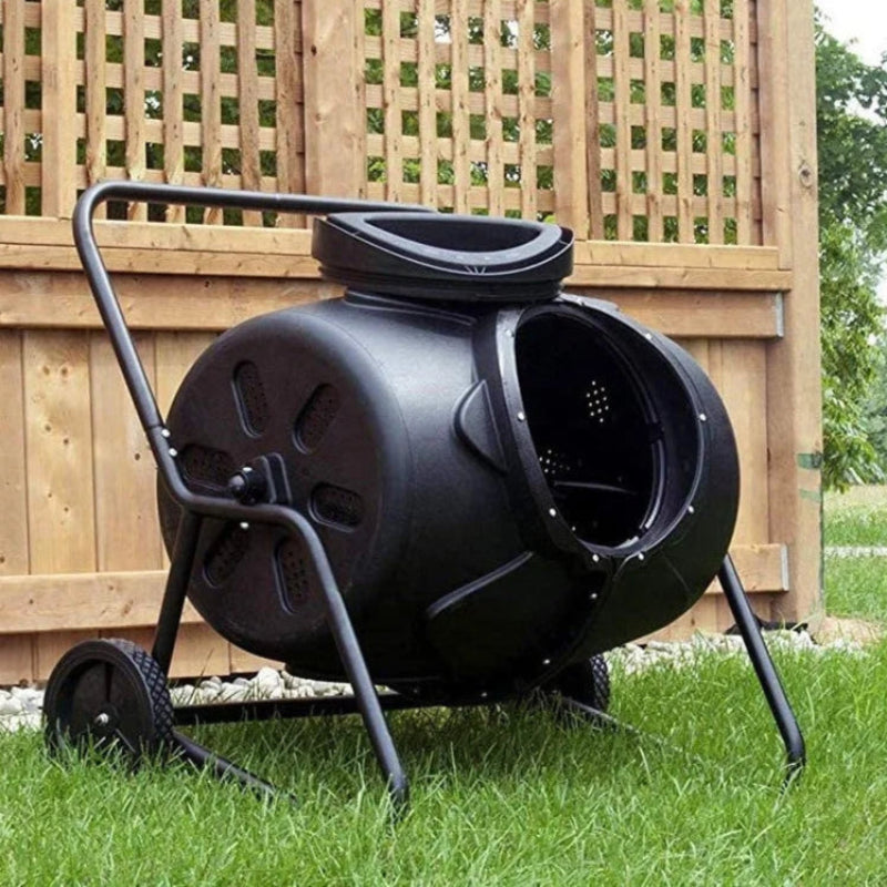 170L Large Capacity Dual Chamber Compost Tumbler – Heavy-Duty Rotating Garden Bin for Leaves, Yard Waste & Organic Composting