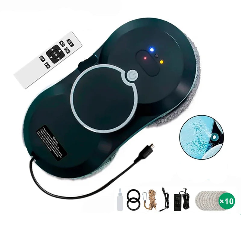 DIVEDEER Smart Window Cleaning Robot – Automatic Water Spray, Anti-Drop Magnetic Glass Cleaner for Home