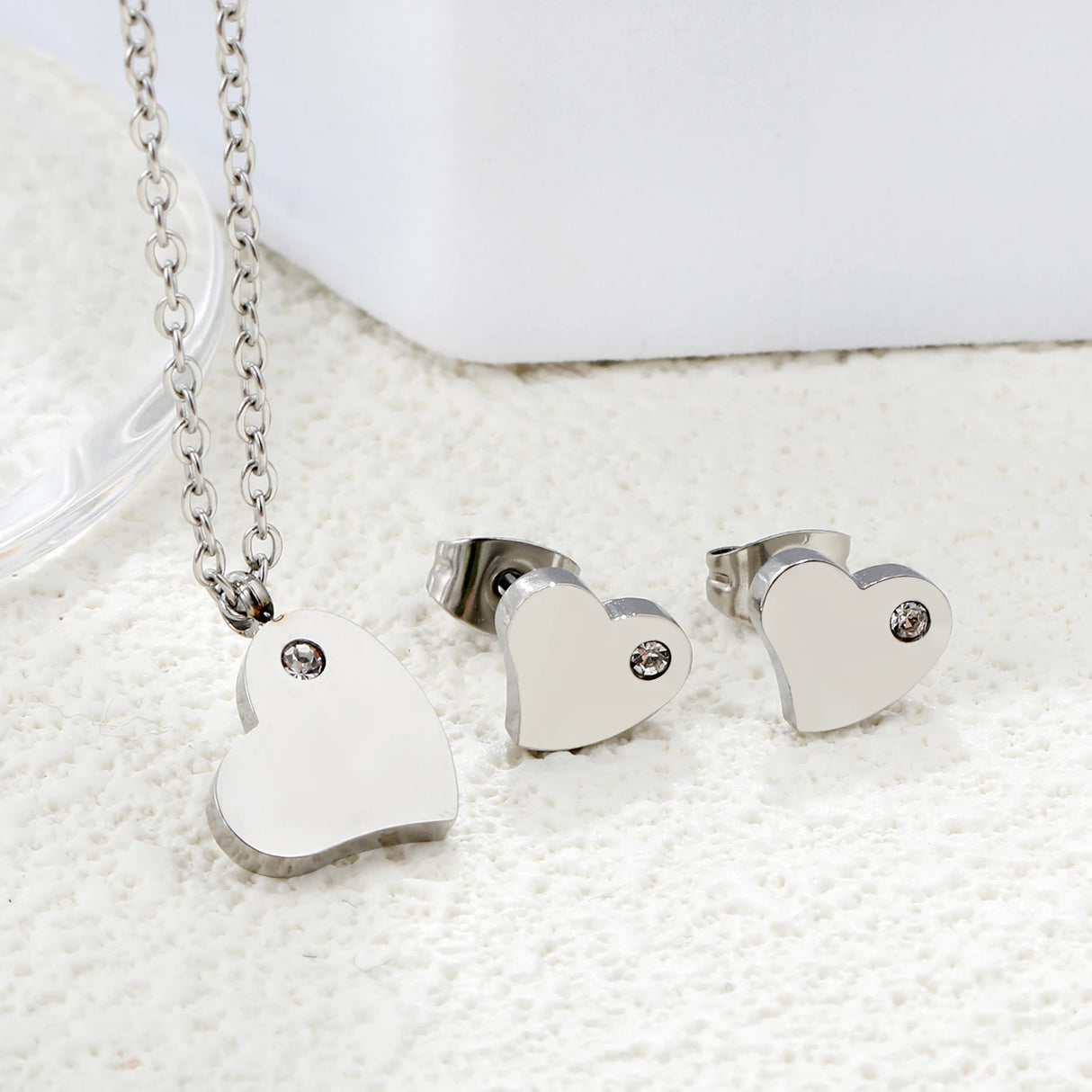 Luxury Water Drop Choker Necklace & Earrings Set – Stainless Steel Women’s Jewelry for Wedding & Special Occasions