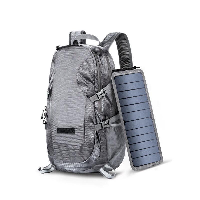 Solar Backpack Foldable Hiking Daypack With 5V Power Supply 6.5W Solar Panel Charge For Cell Phones - novelvine