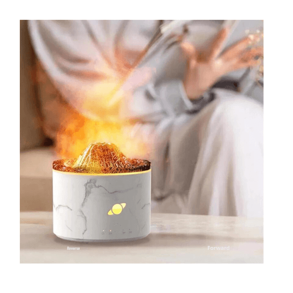 230ML Volcano Aromatherapy Diffuser - USB Flame Simulation Air Humidifier with Color Changing Ambient Lights and Mist Maker - novelvine