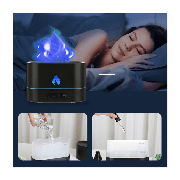 LED Flame Ultrasonic Aromatherapy Diffuser: Relaxing Atomizer with Smart Safety Features - novelvine