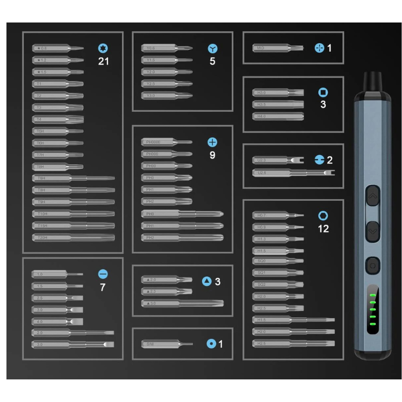 68-in-1 Electric Precision Screwdriver Set – 5 Torque Settings, Magnetic Bits for Electronics, iPhone, Watch, Glasses, PC Repair