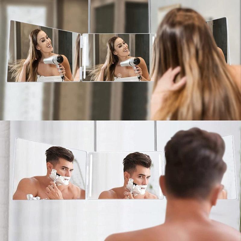 Household Retractable Hanging 3-way hair cutting Mirror, 360 Trifold - novelvine