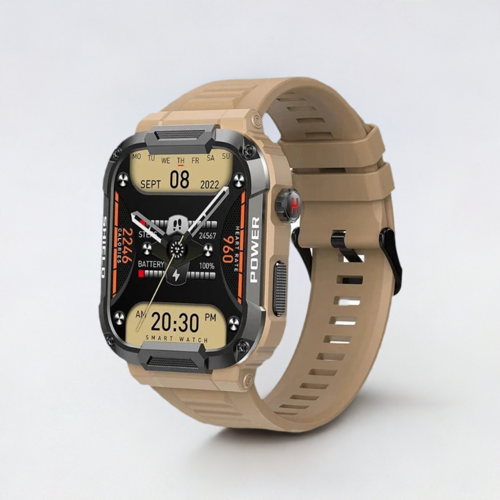 1.85-Inch IP68 Waterproof Military Smartwatch for Men - Bluetooth Call, Sports Fitness Watches for Android iOS