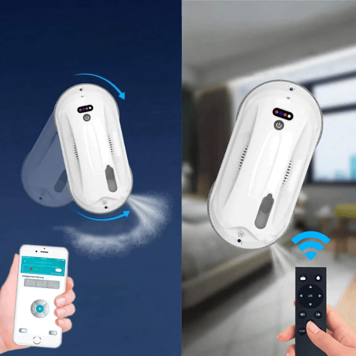 AI 4.0 Powered High-Efficiency Water-Jet Suction Window Cleaning Robot for Commercial or Home Use