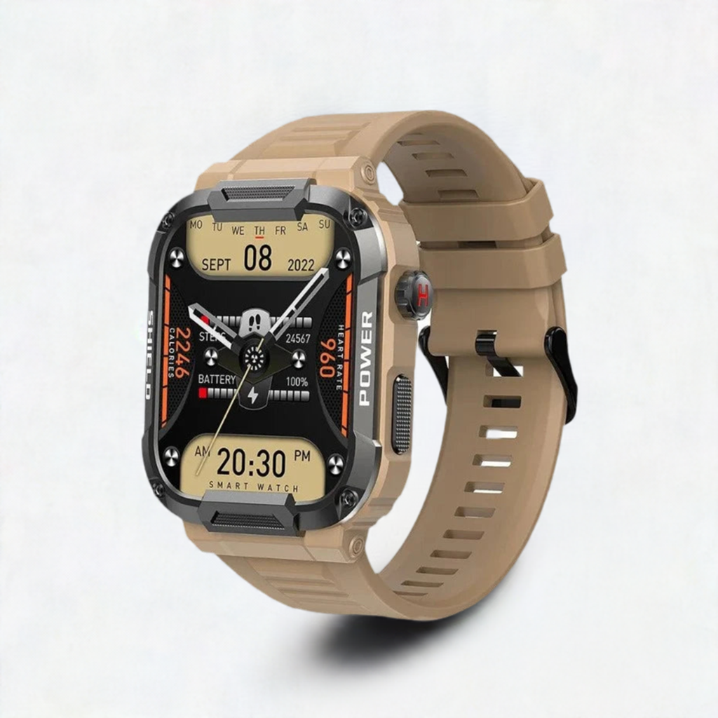 1.85-Inch IP68 Waterproof Military Smartwatch for Men - Bluetooth Call, Sports Fitness Watches for Android iOS