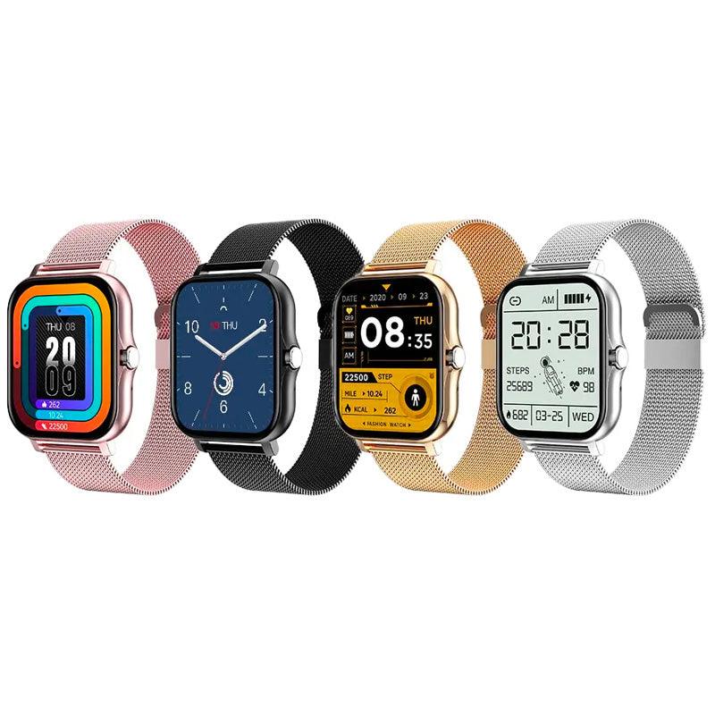 Smartwatch - Full Touch AMOLED Screen, Blood Pressure & Heart Rate Monitor, Multi-Dial Customization, Calorie & Sleep Tracker, Waterproof IP67, BLE 5.0, Fitness & Health Companion - novelvine
