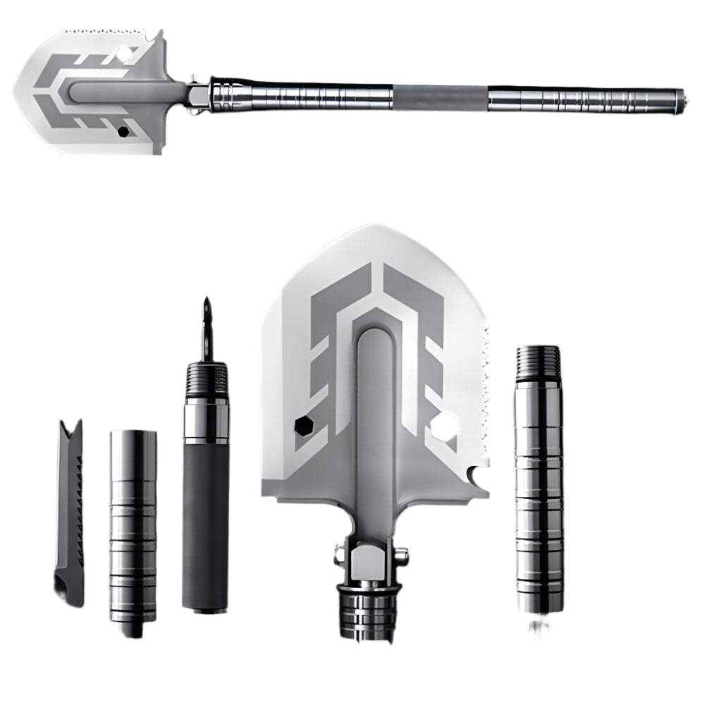 Survival Military Grade Folding Shovel With Portable Entrenching Tool, Foldable Camping Multitool, Tactical Collapsible Spade for Hiking, Backpacking, Off-roading, Car Emergency - novelvine