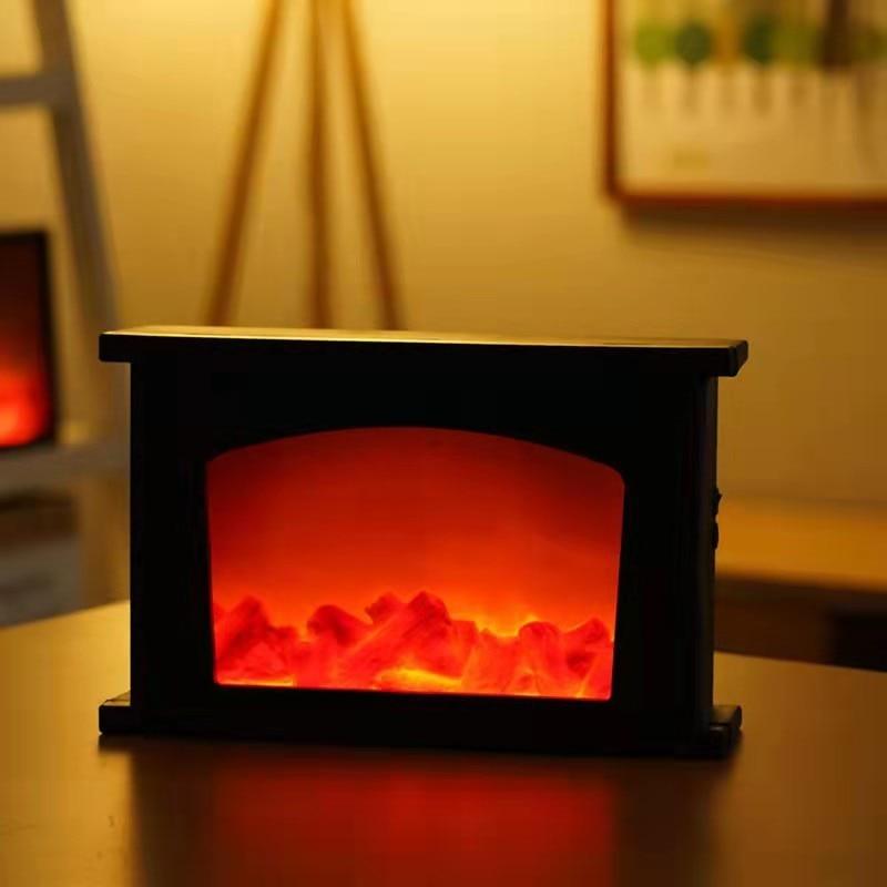 USB Battery Operated Flame Effect Lantern Lamp Simulated Fireplace Night Light Decorative Lighting for Courtyard, Living Room - novelvine