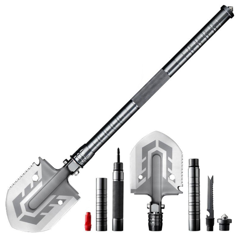 Survival Military Grade Folding Shovel With Portable Entrenching Tool, Foldable Camping Multitool, Tactical Collapsible Spade for Hiking, Backpacking, Off-roading, Car Emergency - novelvine