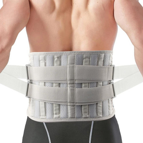 Premium Adjustable Back Brace for Lower Back Pain Relief | Anti-Skid Lumbar Support with 6 Stays | Comfortable Back Support Belt for Men and Women | Ideal for Work and Exercise