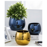 Nordic Minimalist Electroplated Ceramic Flowerpot: Sleek and Stylish Décor Accent