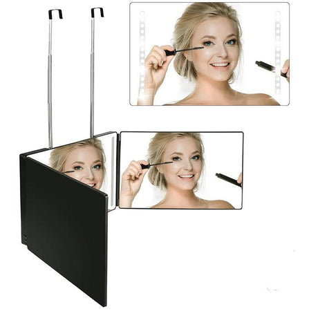 Household Retractable Hanging 3-way hair cutting Mirror, 360 Trifold - novelvine