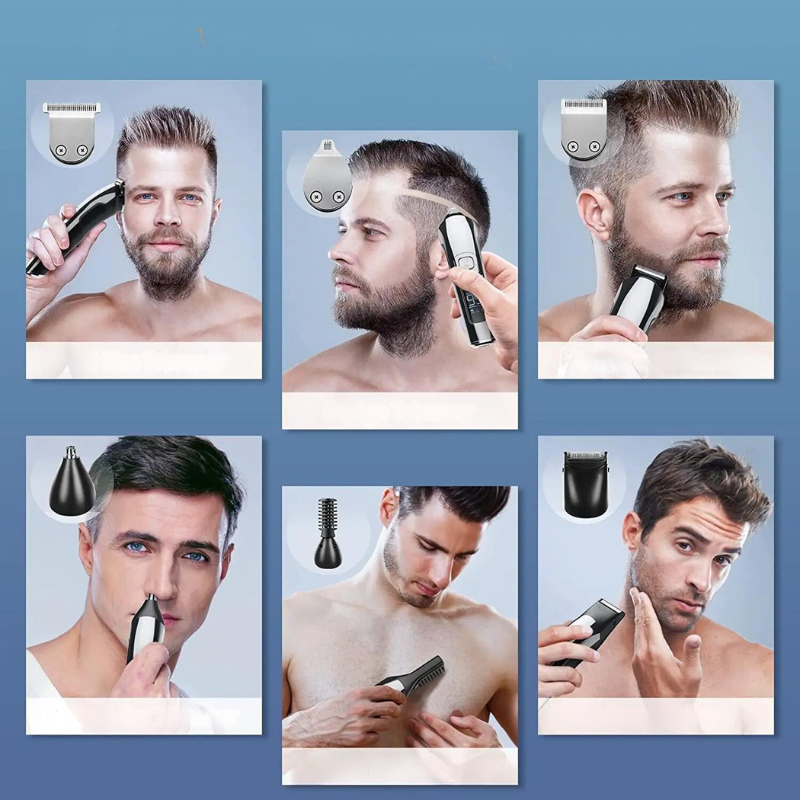 Kemei All-In-One Hair Trimmer for Men – Waterproof Beard, Hair & Body Grooming Kit with Electric Shaver