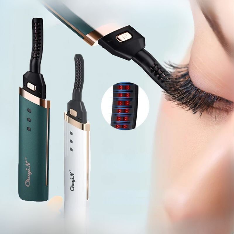 USB Heated Eyelash Curler – Long-Lasting Natural Curl | CkeyiN Electric Lash Tool