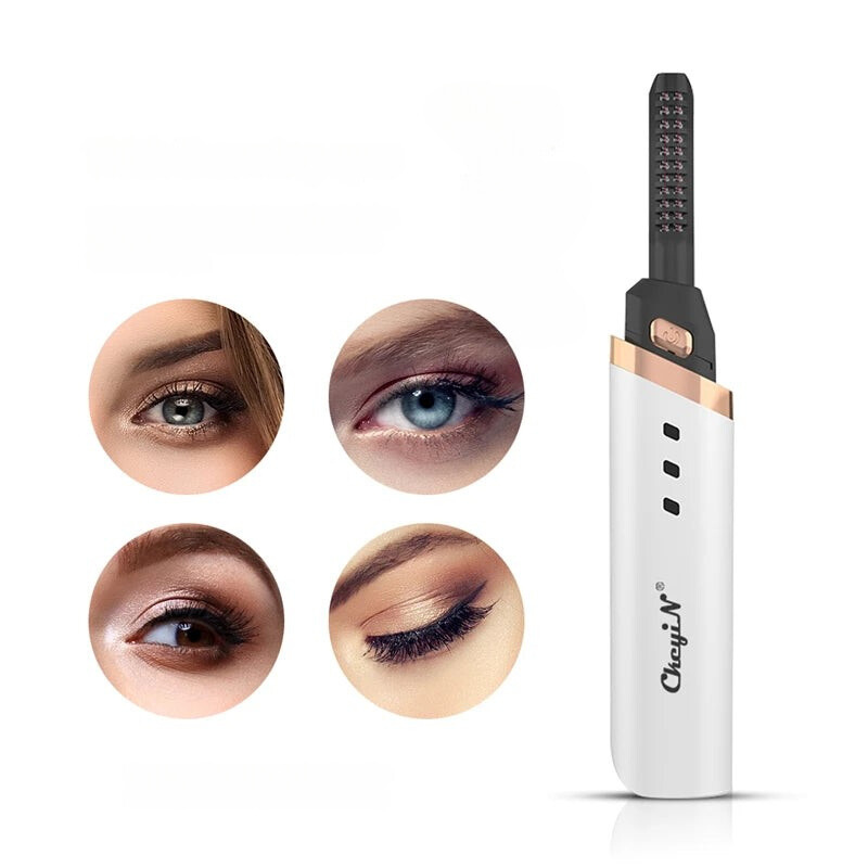 USB Heated Eyelash Curler – Long-Lasting Natural Curl | CkeyiN Electric Lash Tool