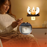 Ghost Campfire Nightlight – Flickering Halloween Plug-In with Pumpkin Design