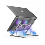 RGB Light Laptop Stand with Cooling Fan – Adjustable Height, Ergonomic Design for Enhanced Comfort & Performance