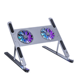 RGB Light Laptop Stand with Cooling Fan – Adjustable Height, Ergonomic Design for Enhanced Comfort & Performance