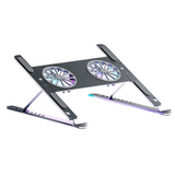 RGB Light Laptop Stand with Cooling Fan – Adjustable Height, Ergonomic Design for Enhanced Comfort & Performance