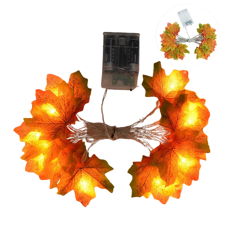 3M 20LED Artificial Maple Leaves LED String Lights – Fairy Garland for Halloween & Christmas | Perfect Home Decoration & Thanksgiving Gift