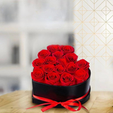 Caja de regalo con forma de rosa en forma de corazón, ramo de rosas artificiales eternas para siempre, rosa roja, regalo del Día de San Valentín, Navidad, cumpleaños, boda, 24/18 Uds.