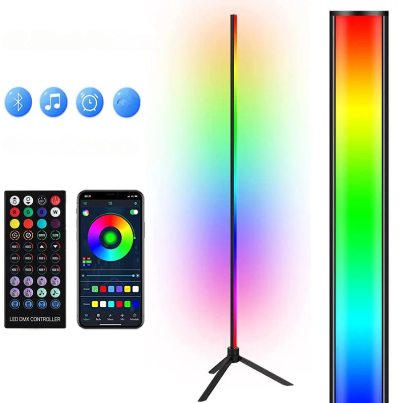 47" RGB LED Floor Light Bar – Smart Ambient Backlight with Voice Control & Sync Rhythm | Gaming & Mood Lighting