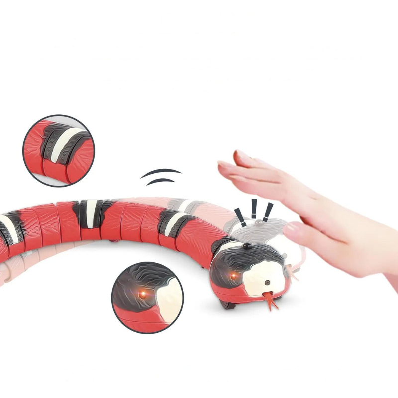 Engage Your Feline Friend: Smart Sensing Interactive Electronic Snake Cat Teaser - USB Rechargeable Indoor Play Kitten Toy for Cats & Kittens