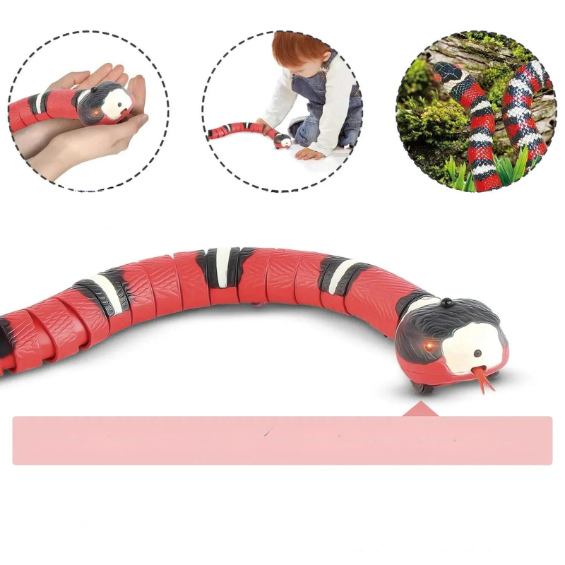 Engage Your Feline Friend: Smart Sensing Interactive Electronic Snake Cat Teaser - USB Rechargeable Indoor Play Kitten Toy for Cats & Kittens