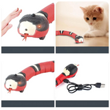 Engage Your Feline Friend: Smart Sensing Interactive Electronic Snake Cat Teaser - USB Rechargeable Indoor Play Kitten Toy for Cats & Kittens