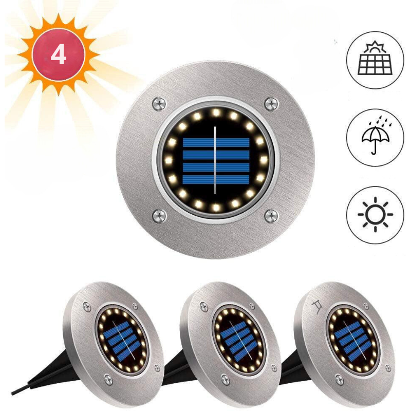 Luces LED impermeables para jardín con energía solar
