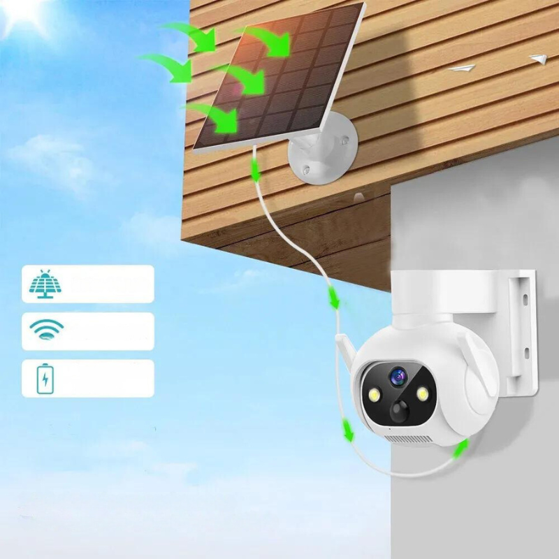 Linook icsee 5MP CCTV Solar Cell Outdoor Wireless WIFI Head IP Camera: Waterproof Monitoring