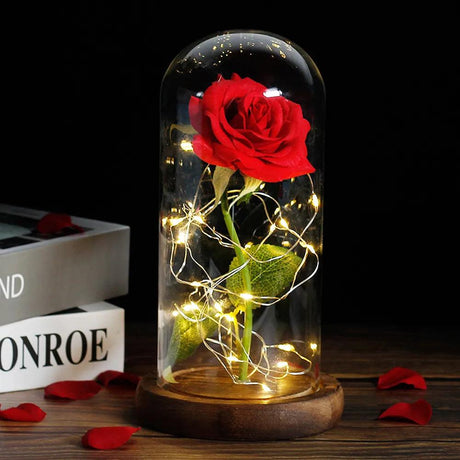 Eternal LED Rose in Glass Dome - Perfect for Valentine's & Mother's Day, Romantic Forever Rose Gift - novelvine