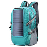 Solar Backpack Foldable Hiking Daypack With 5V Power Supply 6.5W Solar Panel Charge For Cell Phones - novelvine