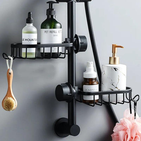 Bathroom Shelves Shower Rack Aluminum Basket For Shampoo Soap Bathroom Storage Adjustable Kitchen Faucet Sink Rag Holders - novelvine