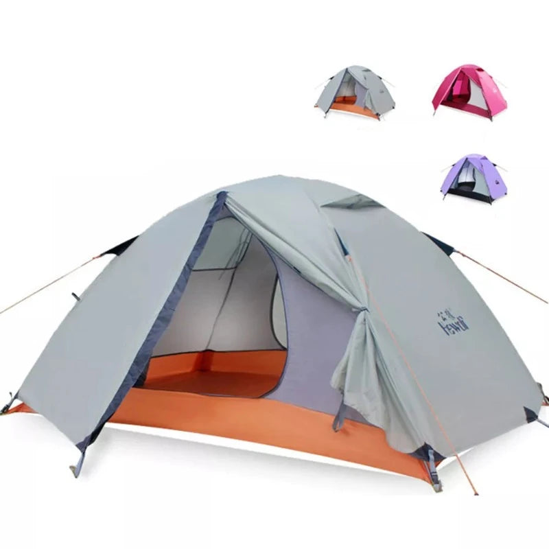 Hewolf 1595 Ultralight Double Layer Camping Tent: Waterproof, Windproof, Easy Setup - Ideal for Backpacking, Hiking & Beach Trips - 2.51KG